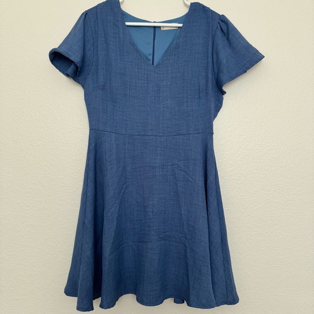 Altar'd State Chambray Fit and Flare Dress - Large